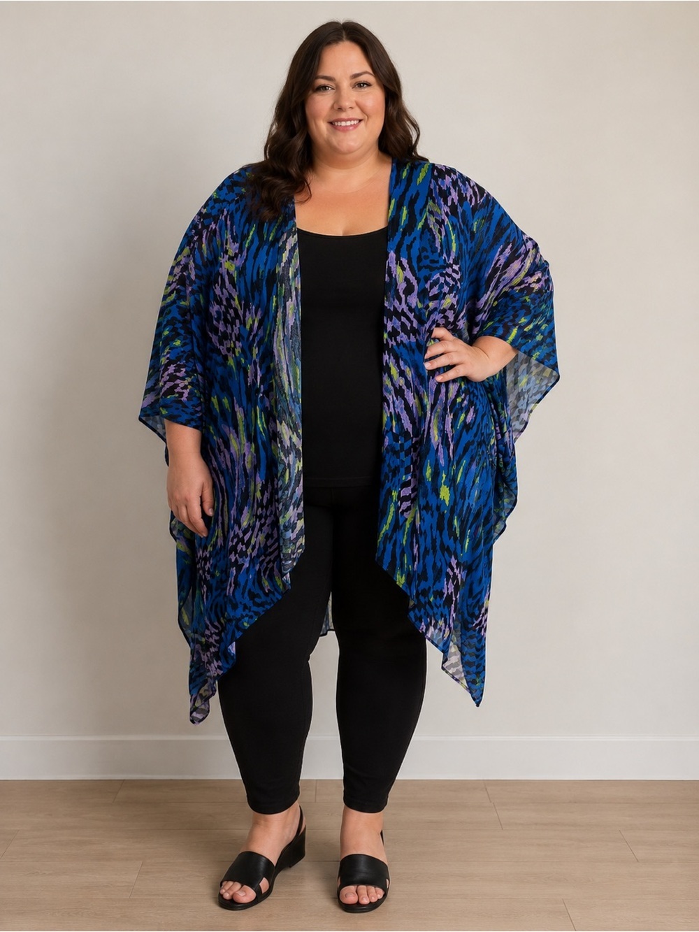 Nina Parker Abstract Print Kimono Size 3X/4X
